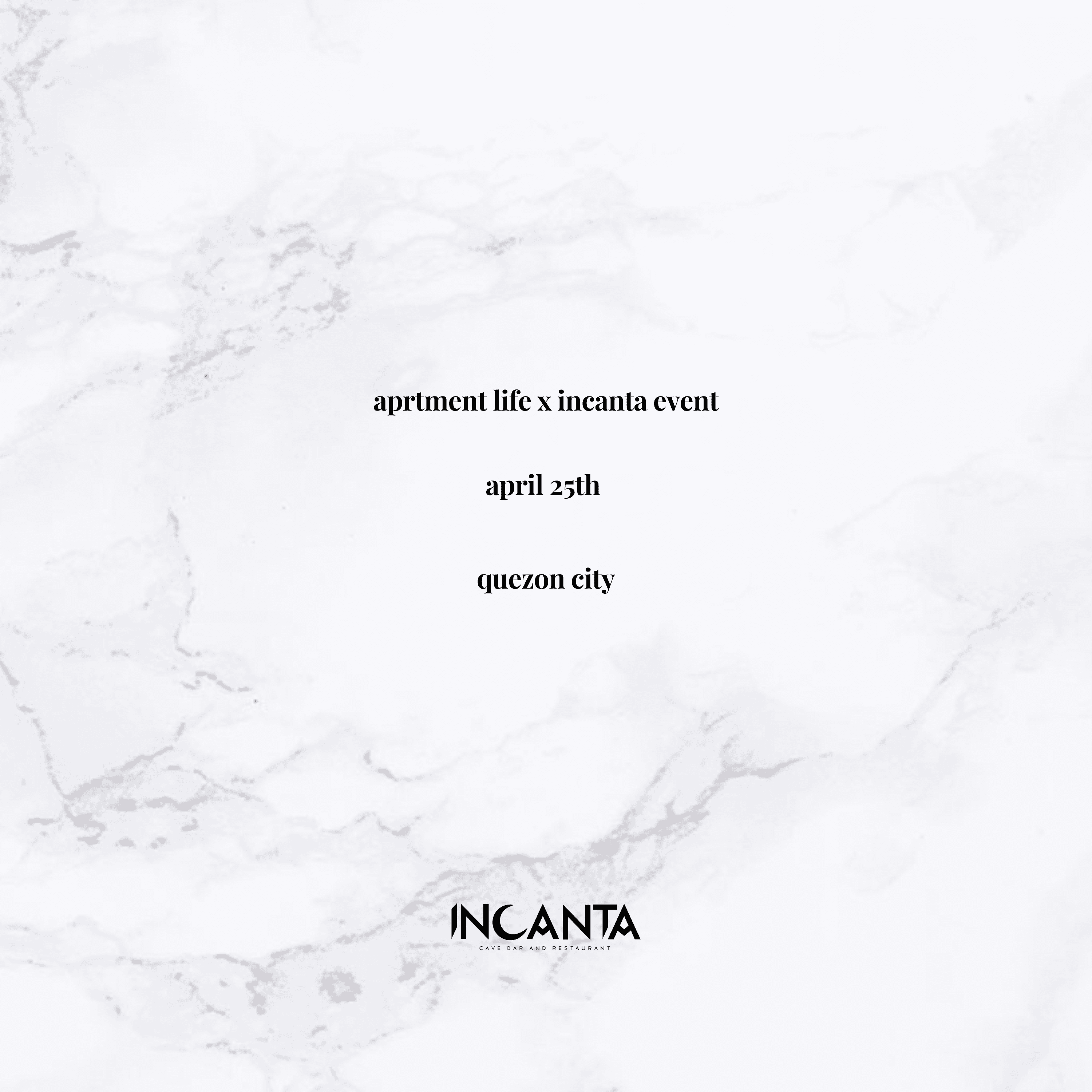 aprtment life x incanta event flyer