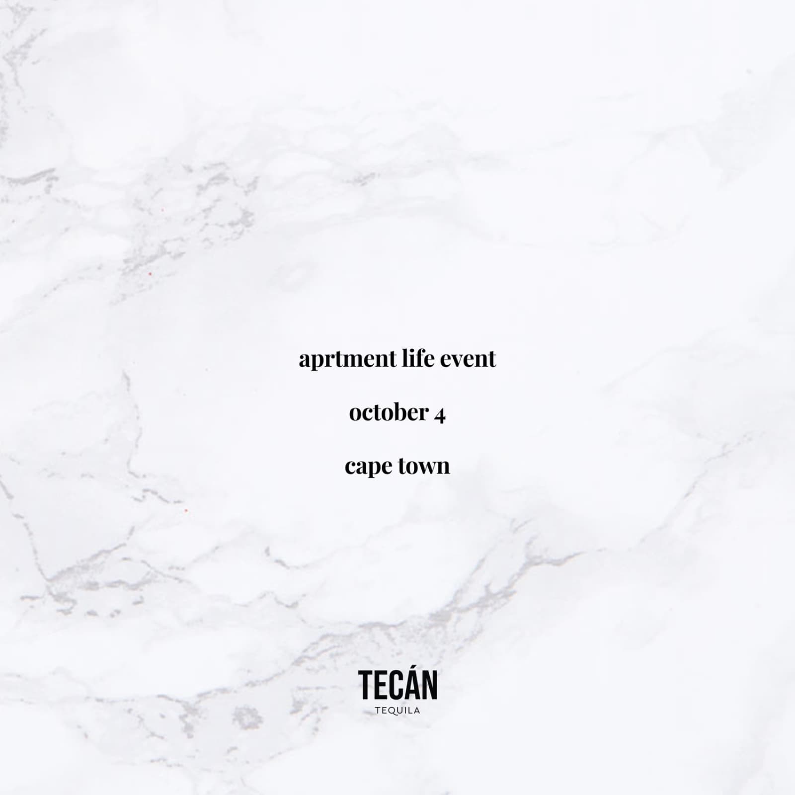 aprtment life event - cape town - october 4th flyer